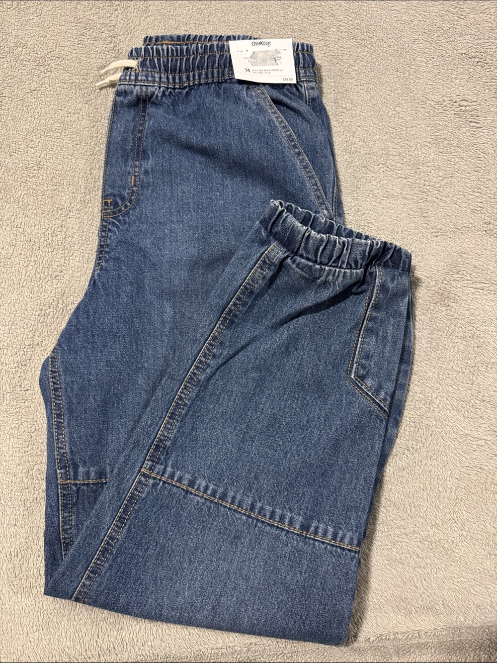 OshKosh B'gosh Medium Blue Elastic-Waist Boyfriend Jeans